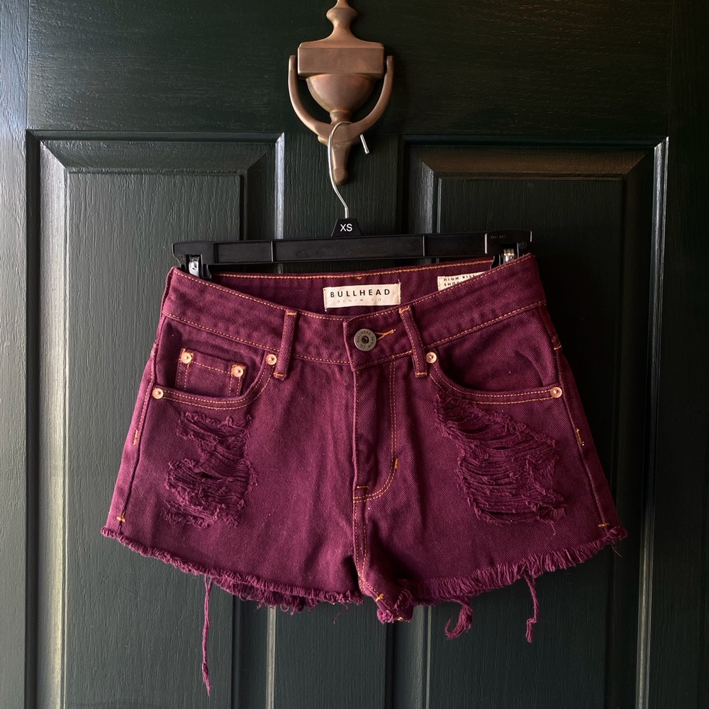 Bullhead high rise denim shorts